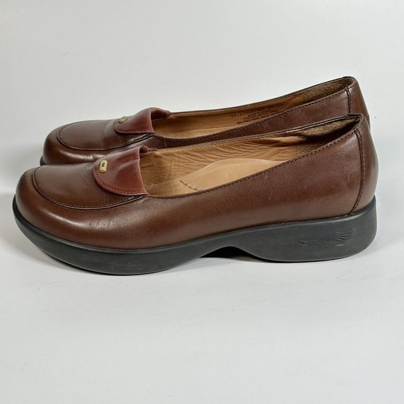 DANSKO Desiree Brown Leather Loafers Womens US Size 6.5-7 EU 37 Made In Brazil - Picture 6 of 16